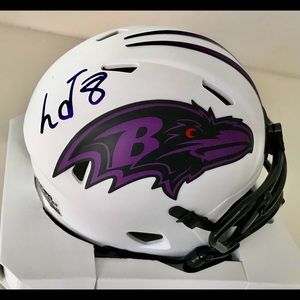COPY - Lamar Jackson Autographed Ravens Lunar Eclipse Mini Helmet